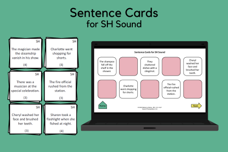 Sentence Cards for SH Sound
