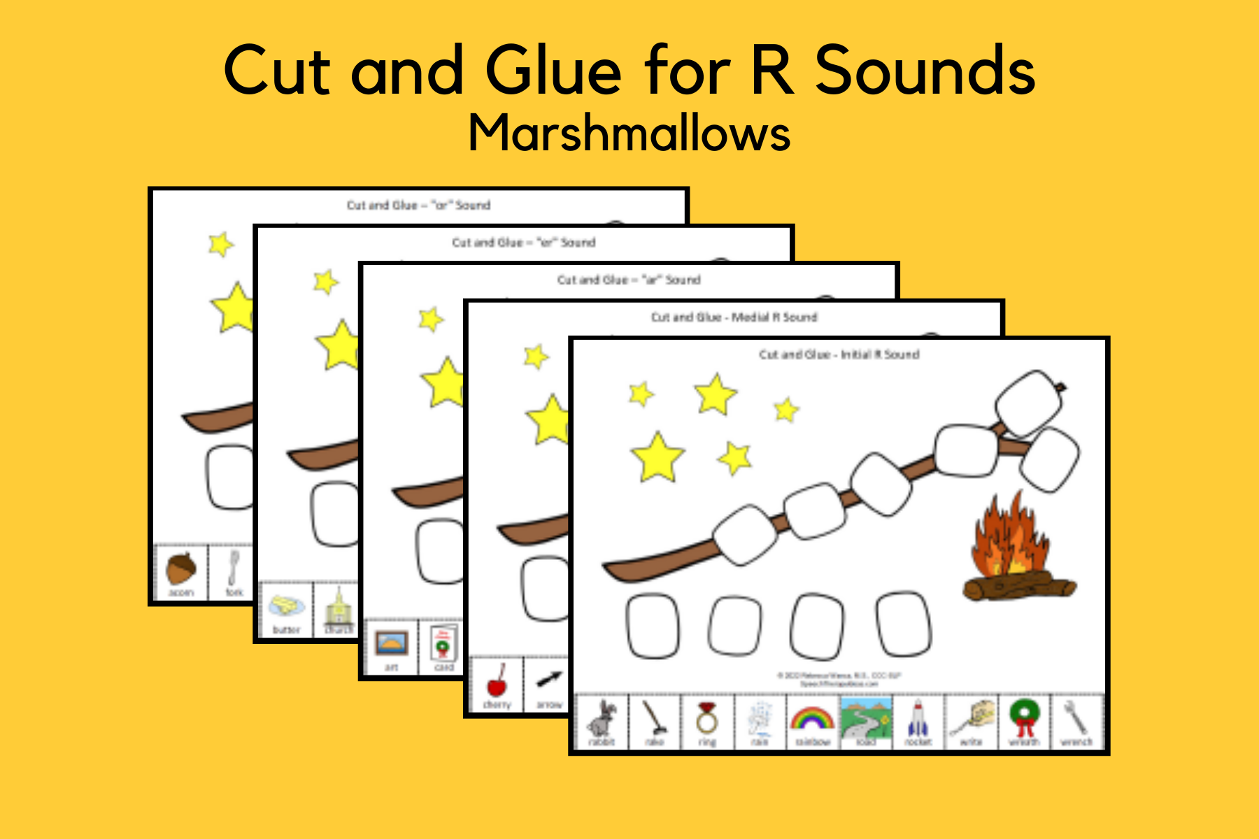 Cut and glue for R Sounds - Marshmallow