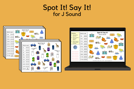 Spot It! Say It! Pages for J Sound