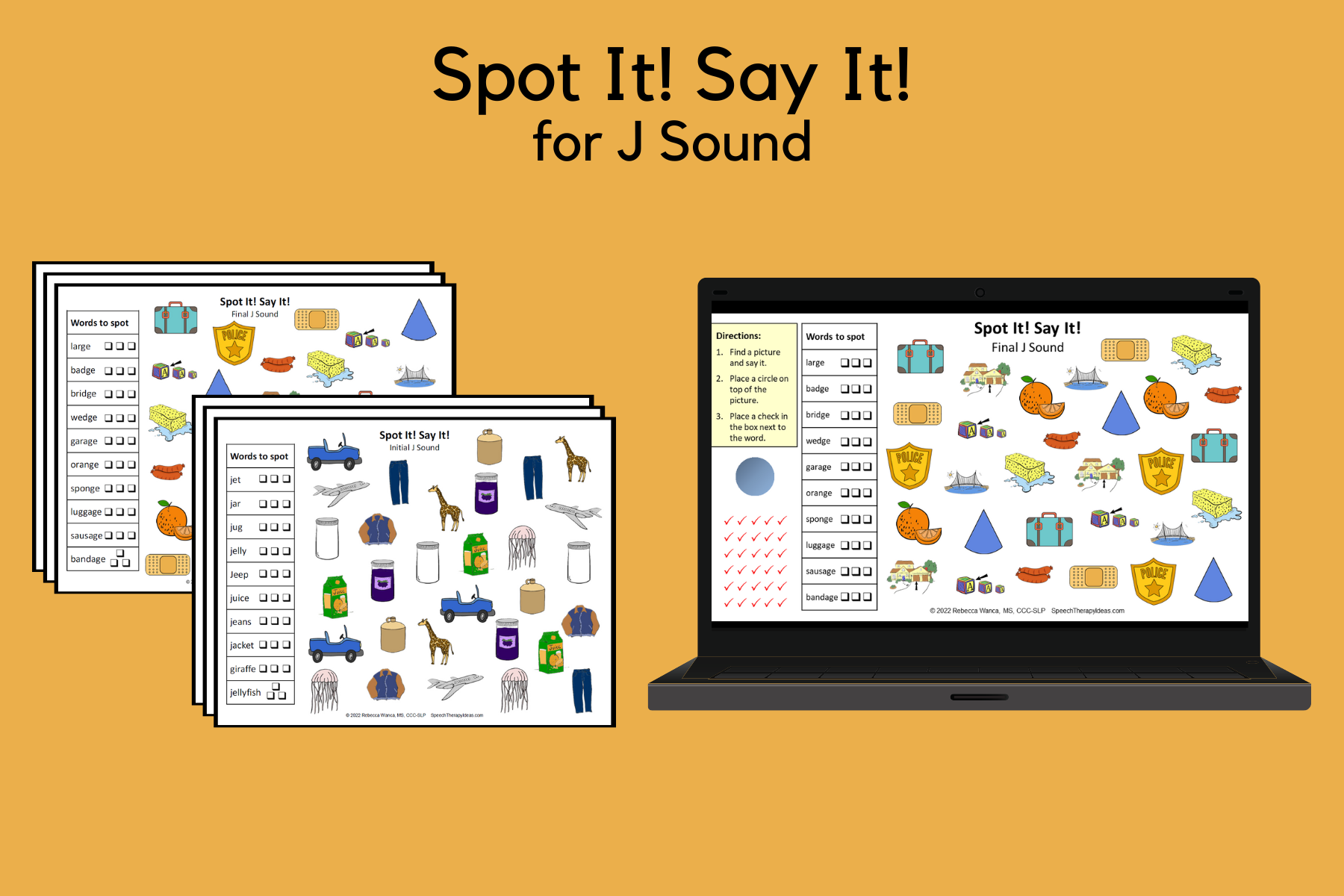 Spot It! Say It! Pages For J Sound