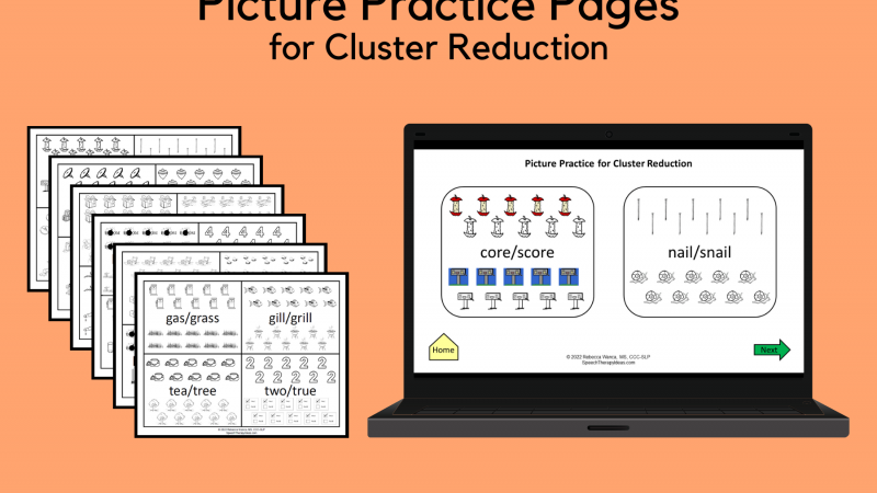 Picture Practice Pages For Cluster Reduction