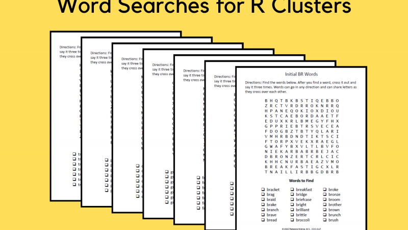 Word Searches For R Clusters