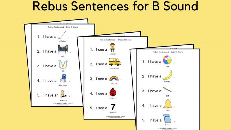 Rebus Sentences For B Sound