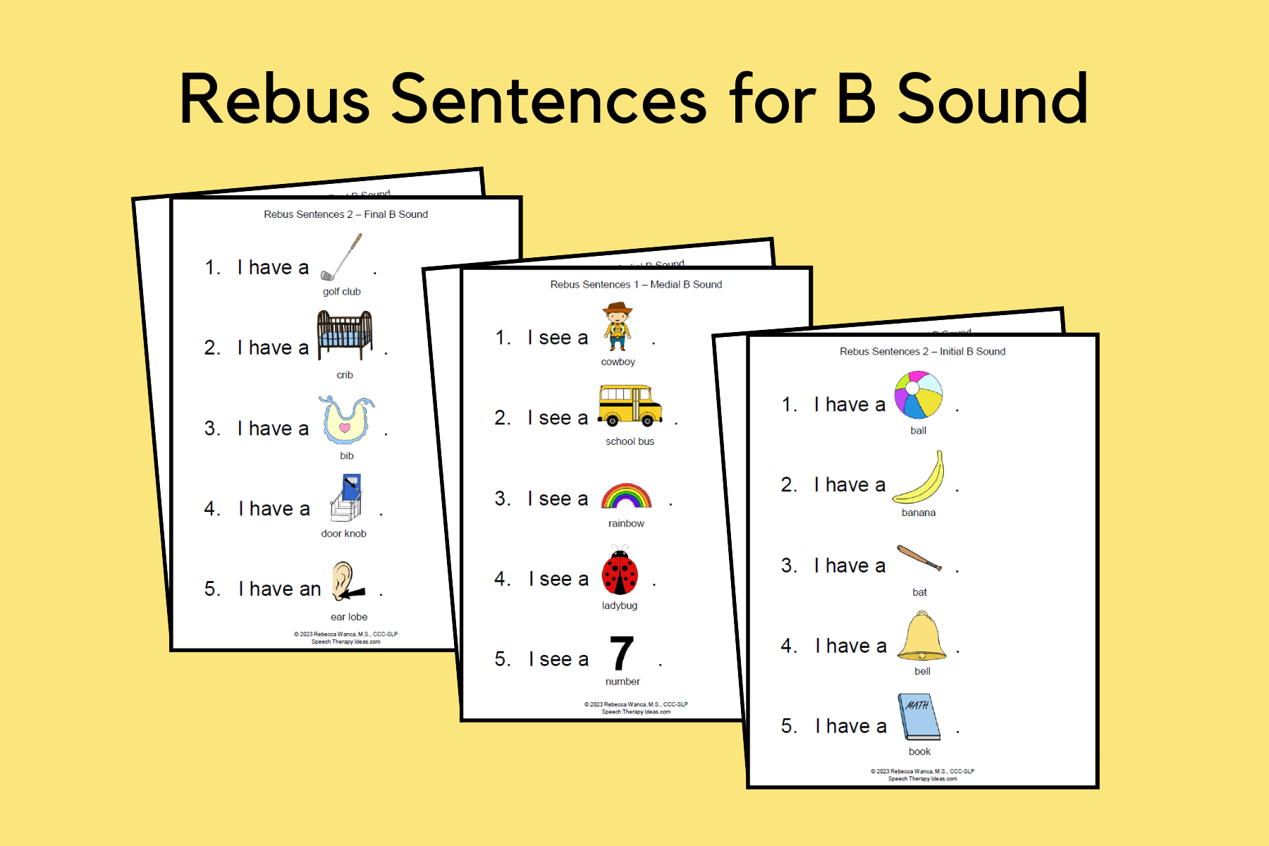 Rebus Sentences for B Sound