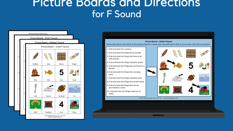 Picture Boards And Direction Following For F Sound