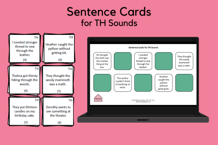 Sentence Cards for TH Sounds