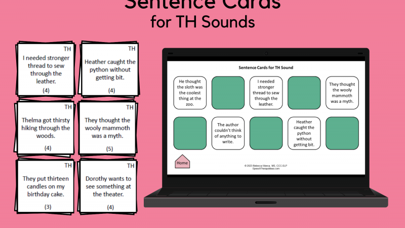 Sentence Cards For TH Sounds