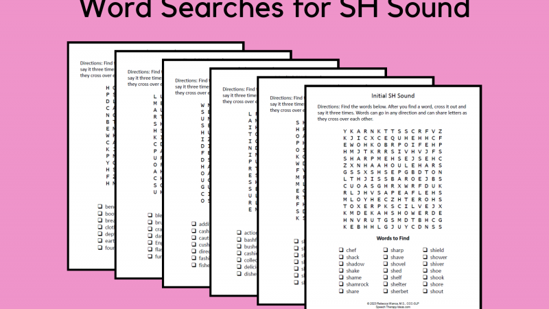 Word Searches For SH Sound