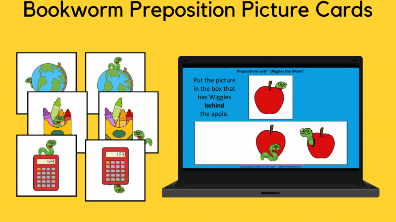 Bookworm Preposition Picture Cards