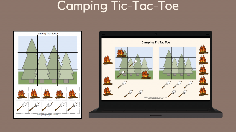 Camping Tic Tac Toe Reinforcement Activity
