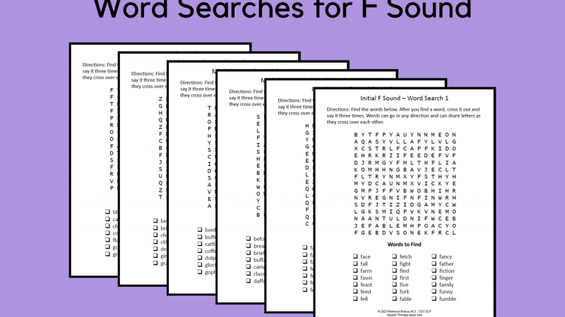 Word Searches For F Sound