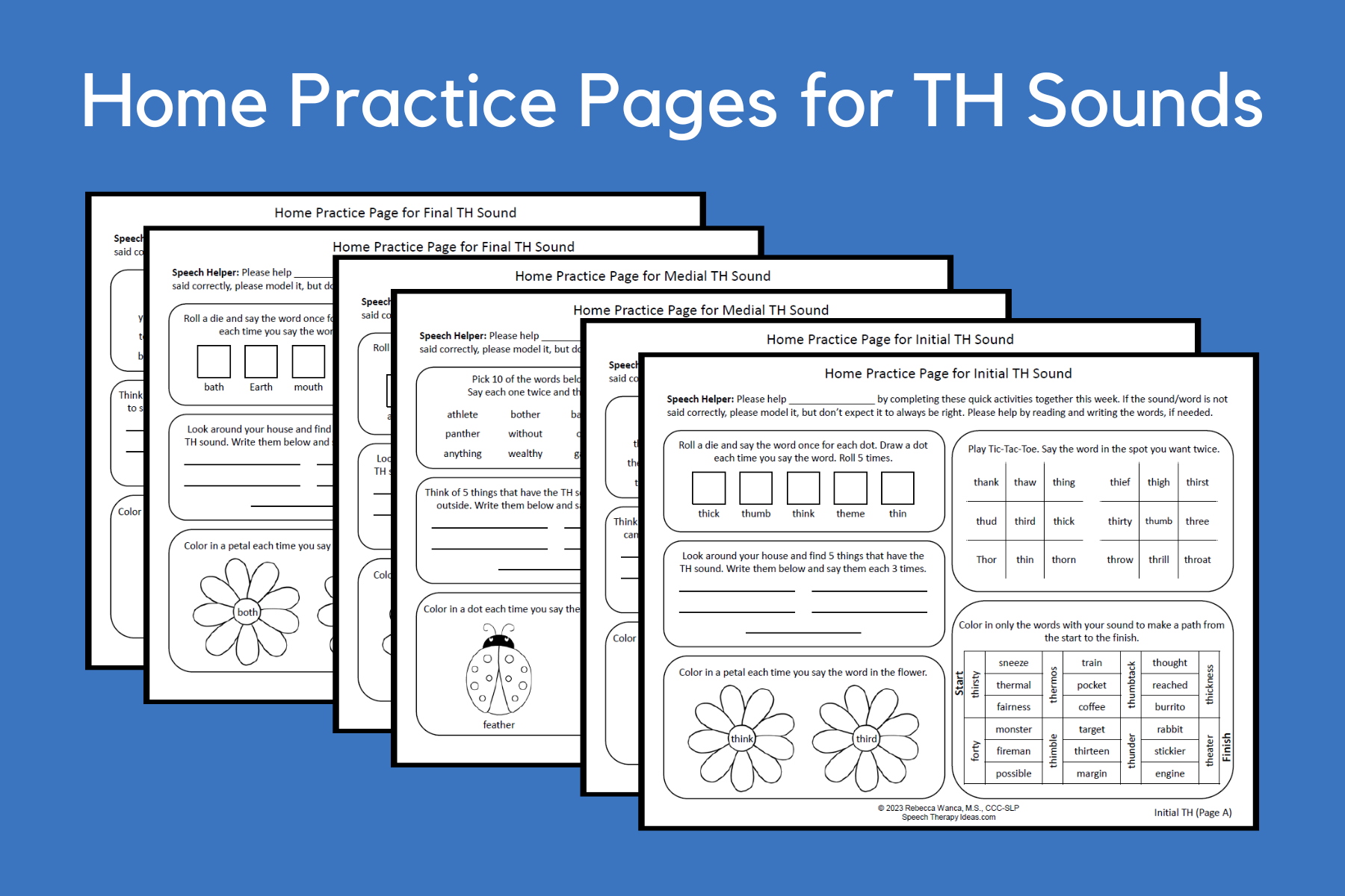 Home Practice Pages for TH Sounds