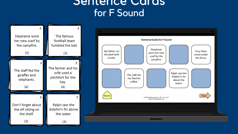 Sentence Cards For F Sound
