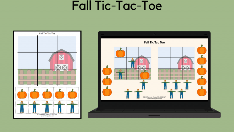 Fall Tic Tac Toe Reinforcement Activity