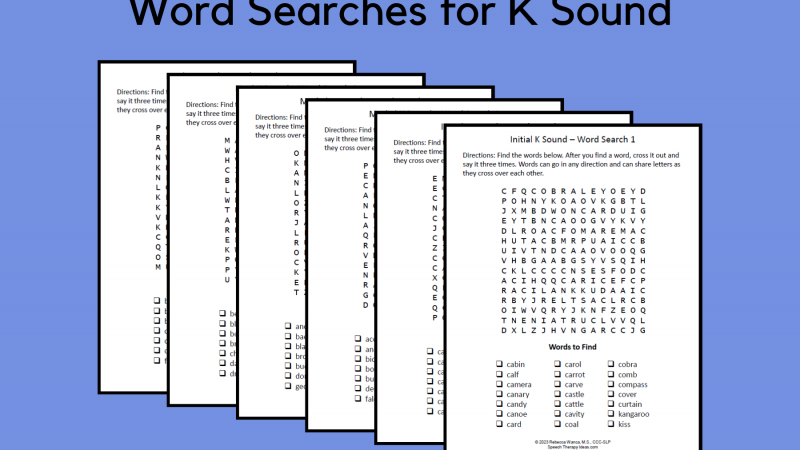 Word Searches For K Sound