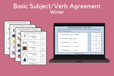 Basic Subject & Verb Agreement - Winter Theme