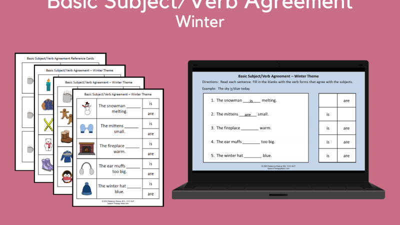 Basic Subject & Verb Agreement – Winter Theme
