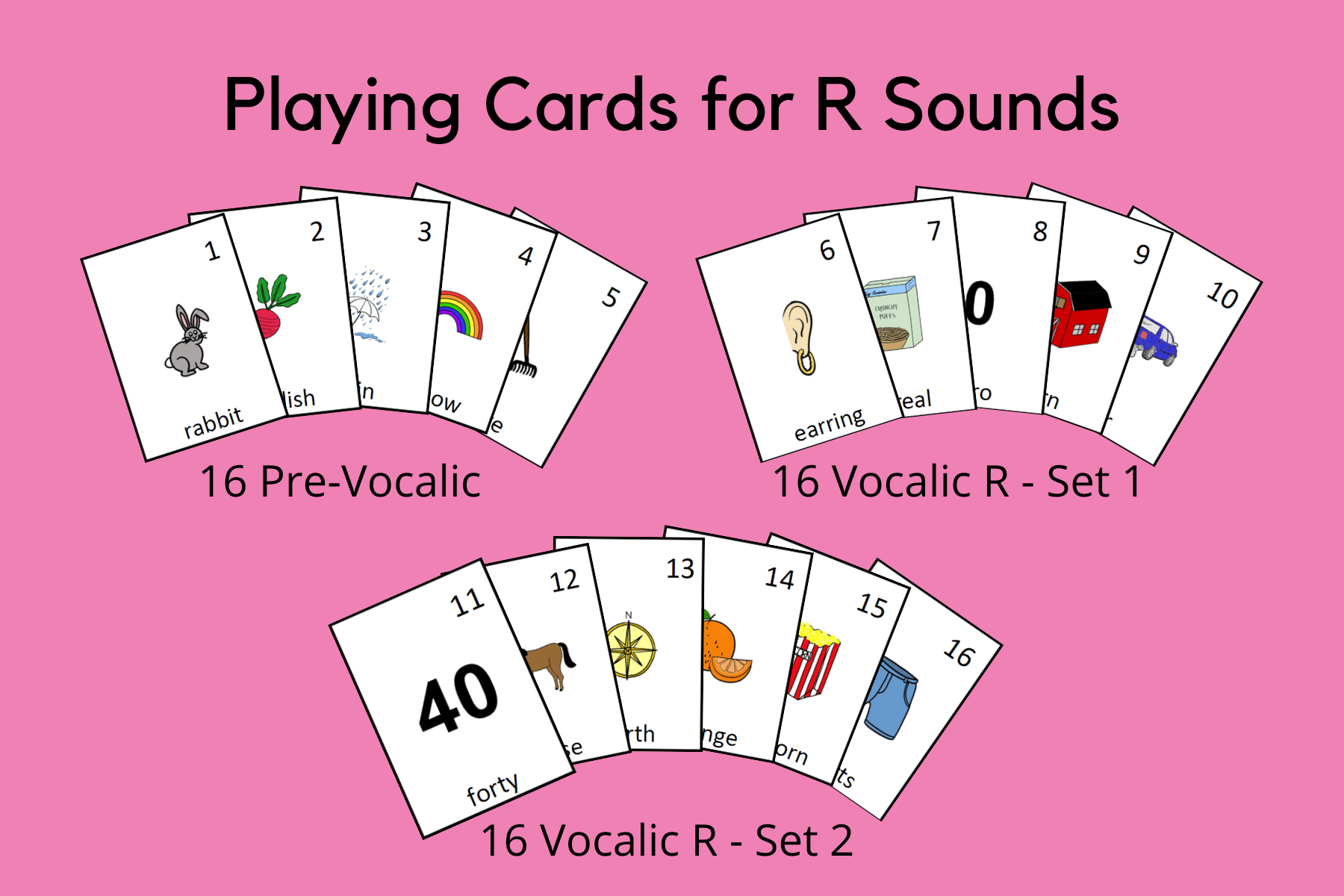 Playing Cards for R Sounds