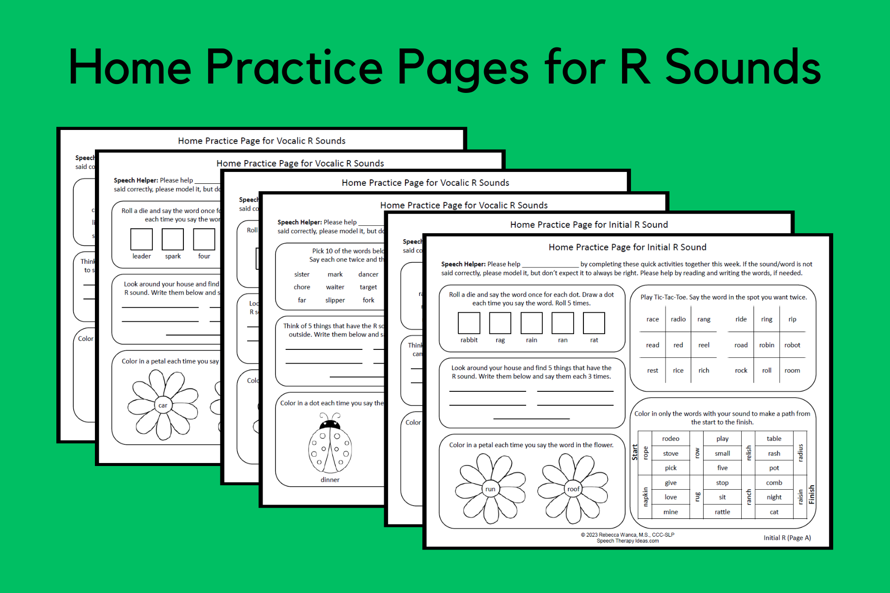 Home Practice Pages for R Sounds