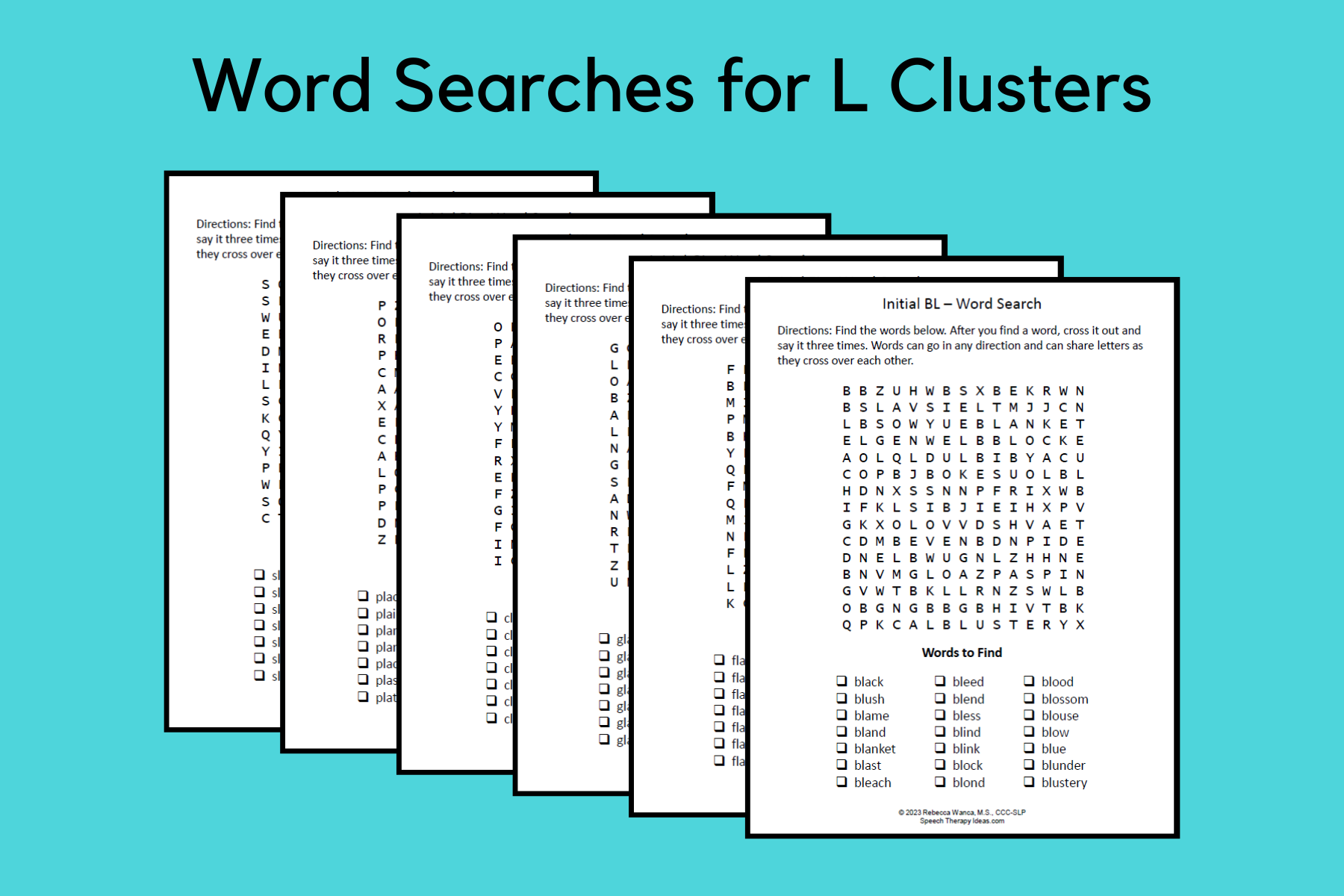 Word Searches for L Clusters