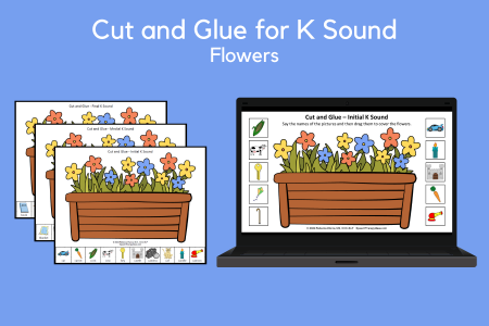 Cut and Glue for K Sound - Flowers