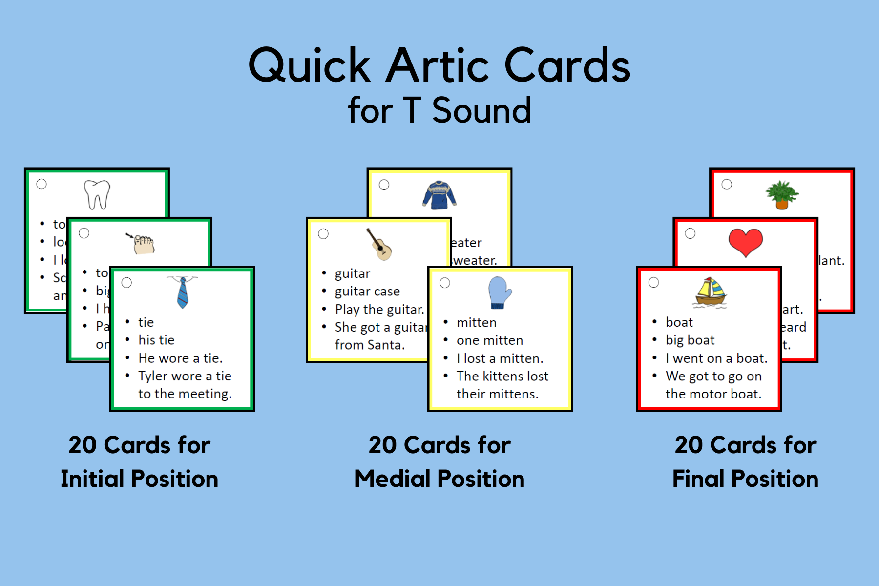 Quick Artic Cards For T Sound
