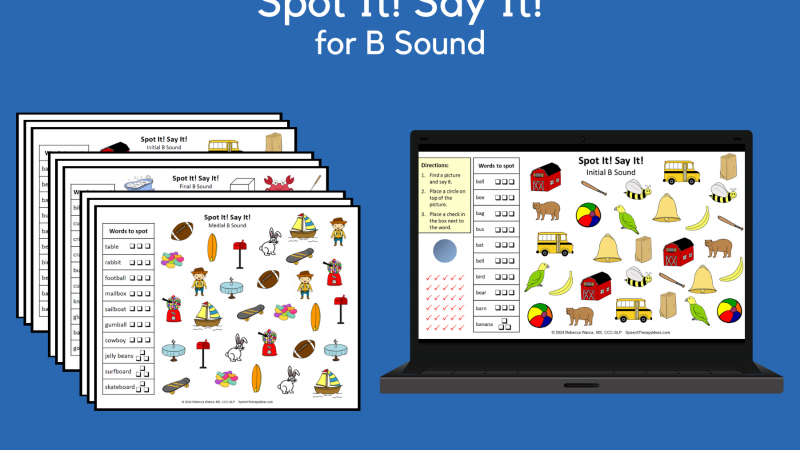 Spot It! Say It! Pages For B Sound