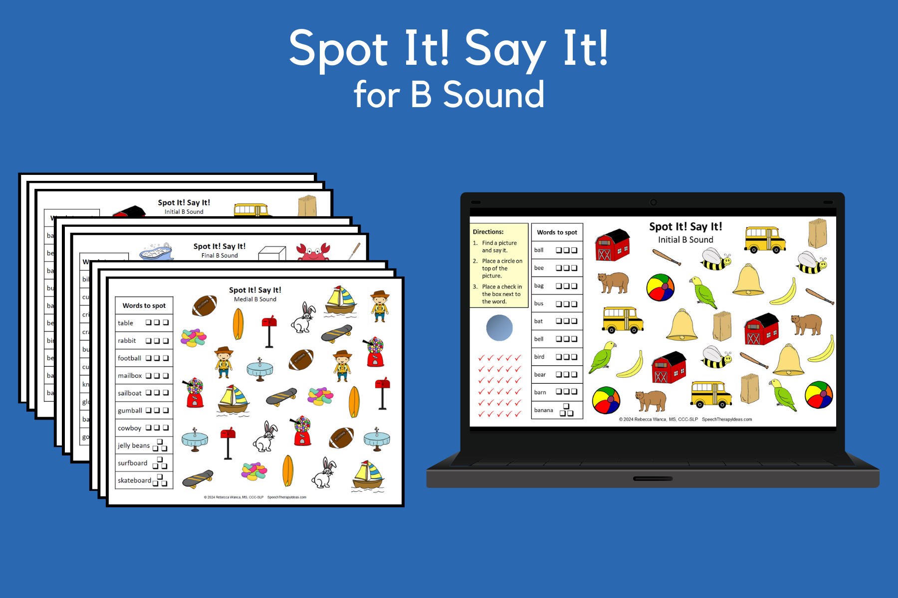 Spot It! Say It! Pages For B Sound
