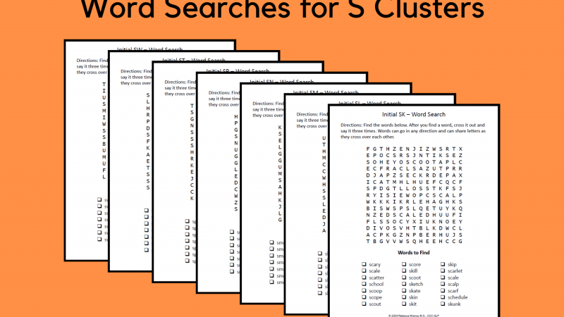 Word Searches For S Clusters