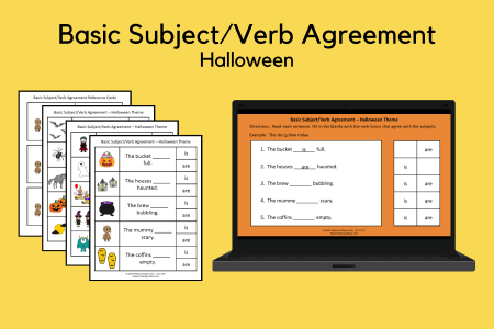 Basic Subject & Verb Agreement - Halloween Theme