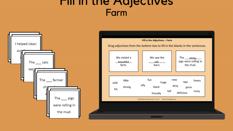 Fill In The Adjective Sentences – Farm