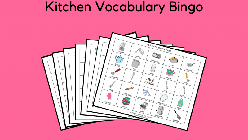 Kitchen Themed Vocabulary Bingo