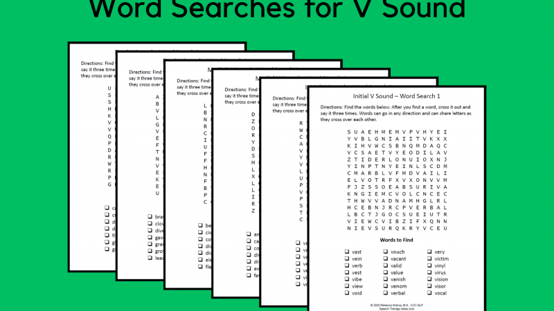 Word Searches For V Sound