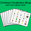 Christmas Vocabulary Bingo With Clue Calling Cards