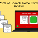 Parts Of Speech Game Cards For Christmas
