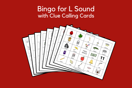 Bingo Games with Clues for L Sound
