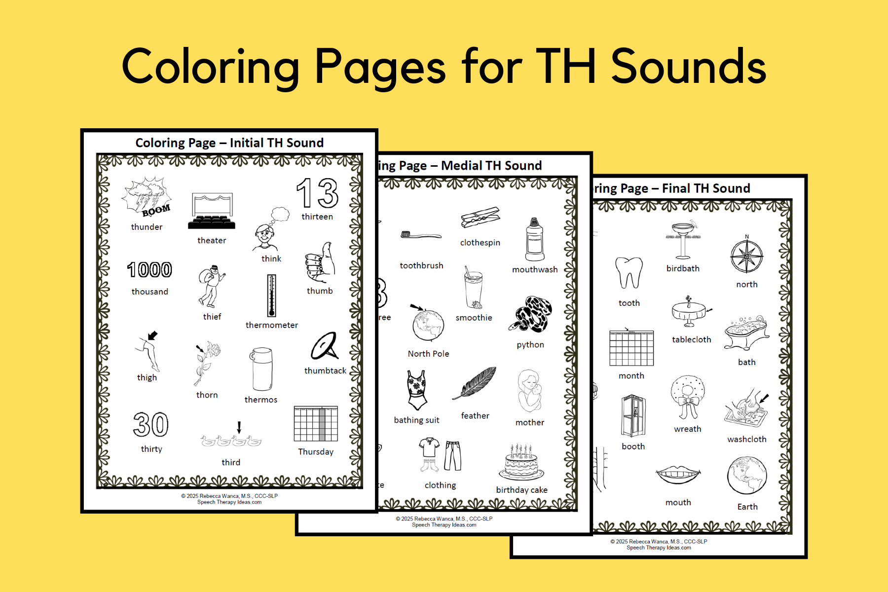 Coloring Pages for TH Sounds