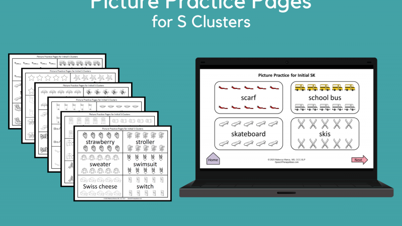 Picture Practice Pages For S Clusters