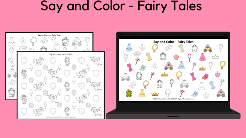 Say And Color Pages – Fairy Tales Theme