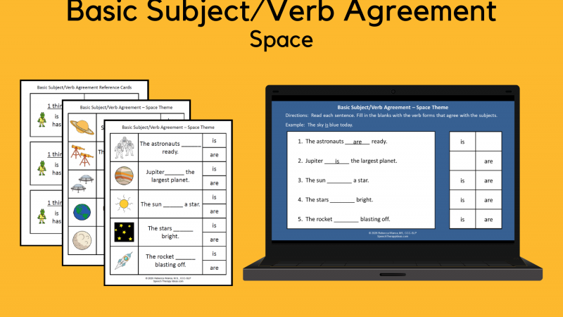 Basic Subject & Verb Agreement – Space Theme