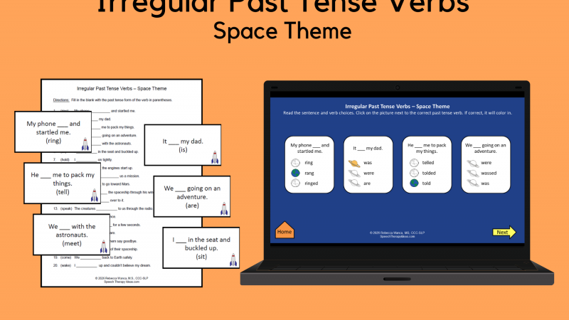 Irregular Past Tense Verbs – Space Theme