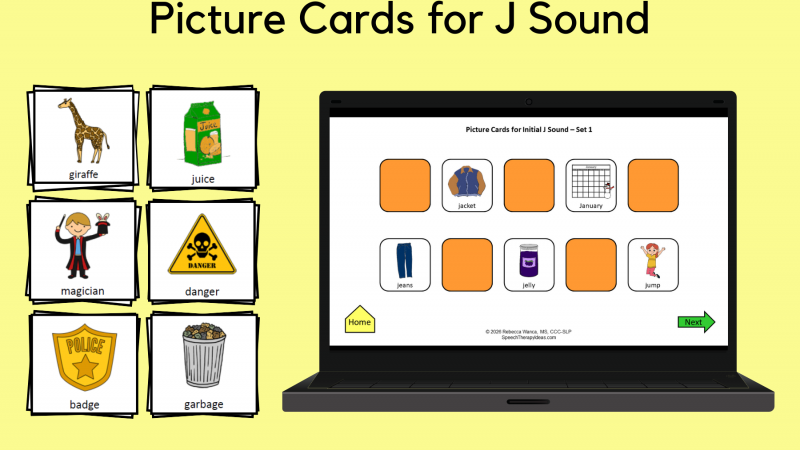 Picture Cards For J Sound
