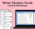Winter Olympics Vocabulary Game Cards And Worksheets