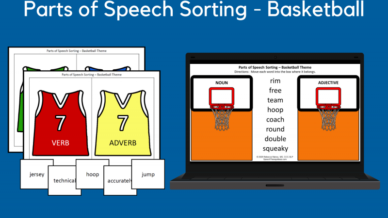 Parts Of Speech Sorting – Basketball Theme