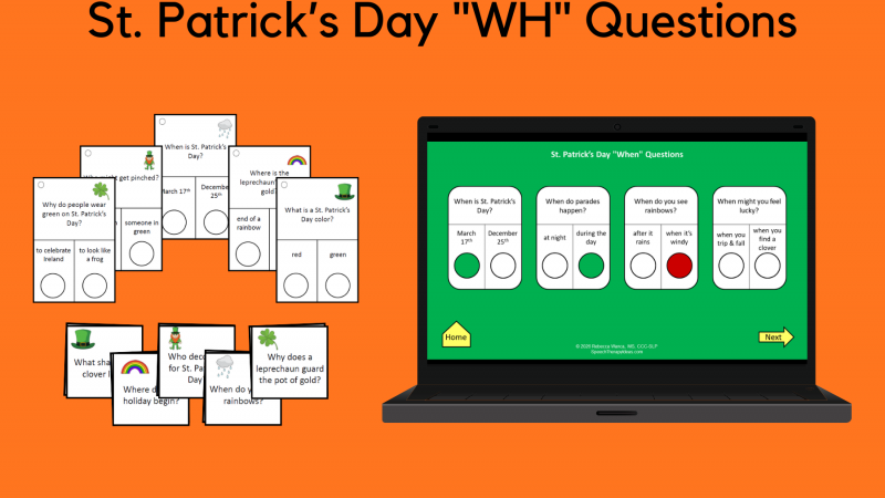 St. Patrick’s Day “WH” Questions With And Without Answer Choices