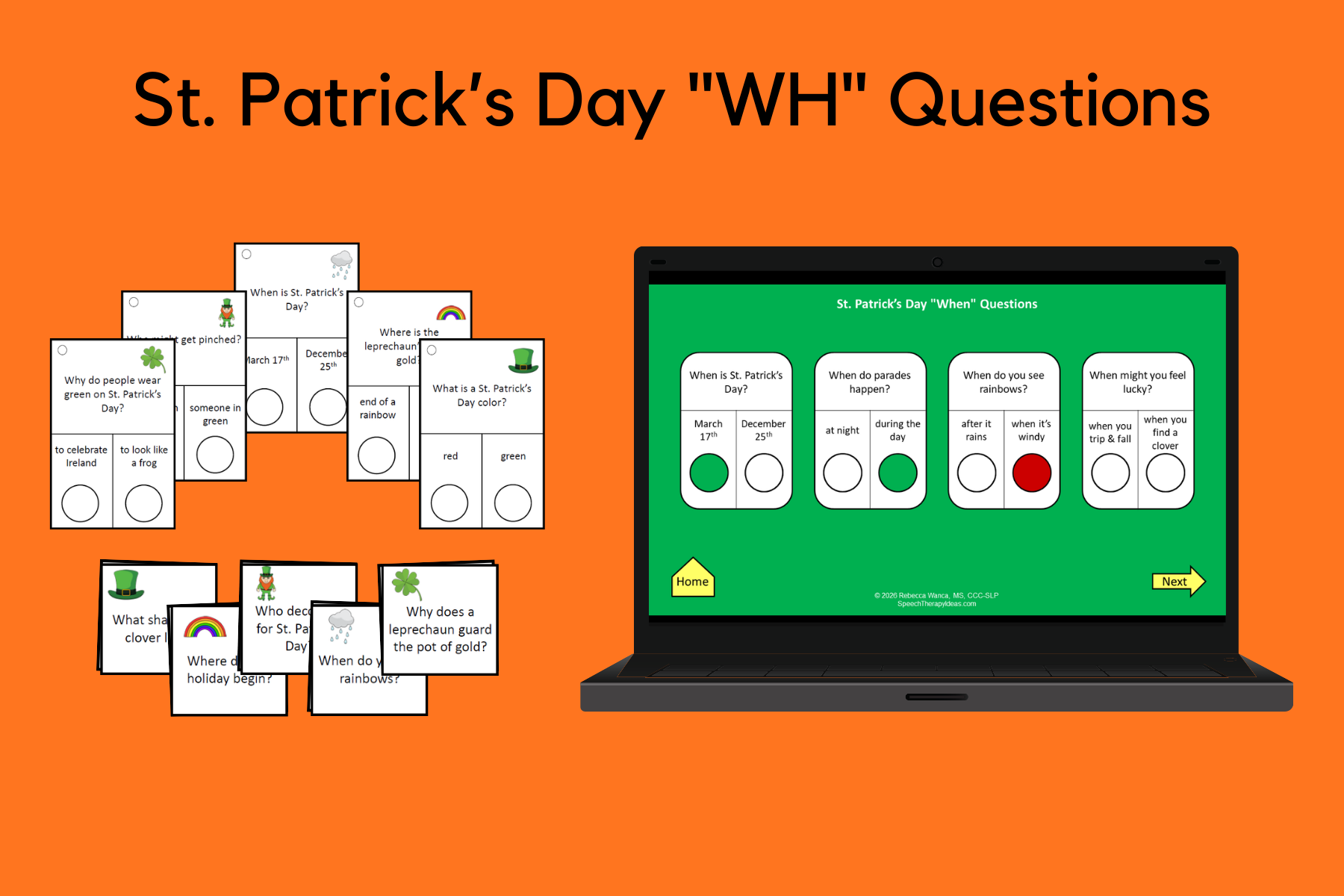 St. Patrick’s Day “WH” Questions with and without Answer Choices
