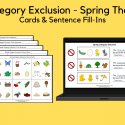 Category Exclusion Picture Cards And Fill-in Sentences – Spring Theme