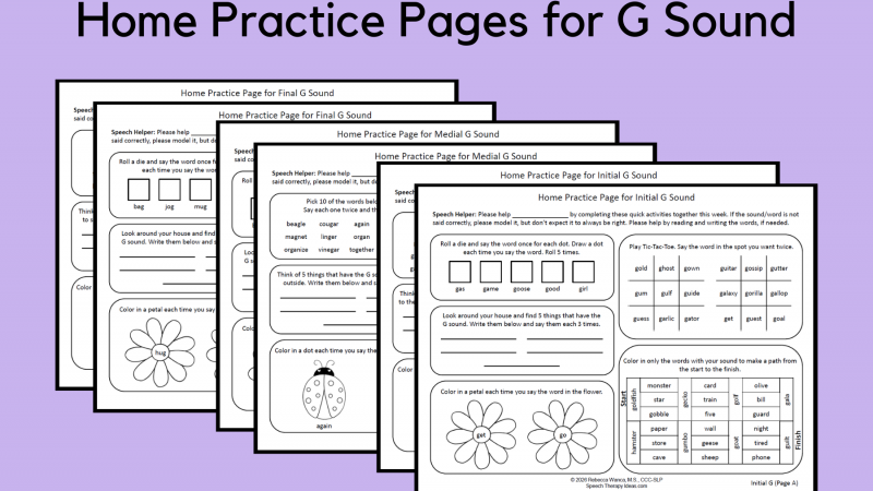 Home Practice Pages For G Sound