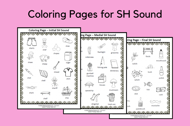 Coloring Pages for SH Sound | Speech Therapy Ideas