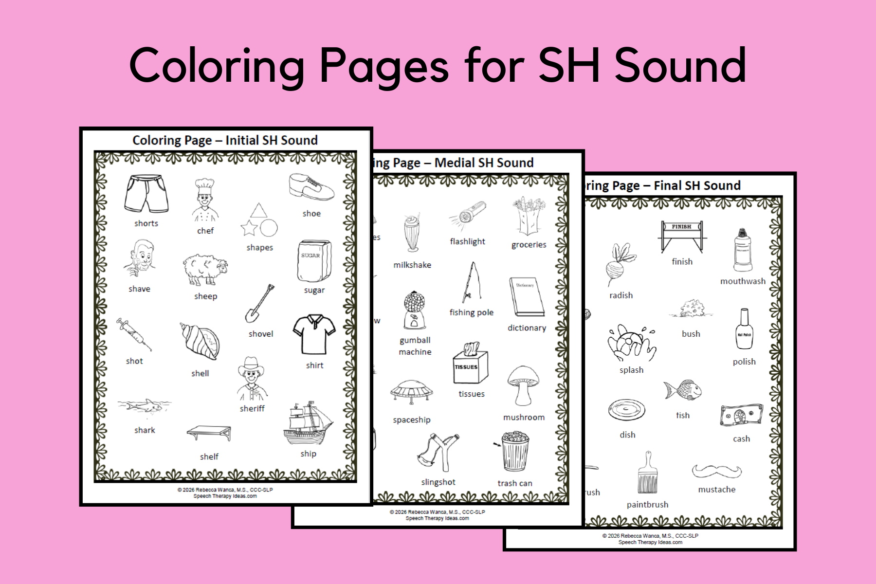 Coloring Pages for SH Sound